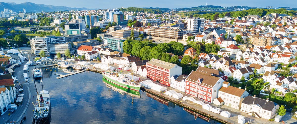 An aerial view of Stavanger